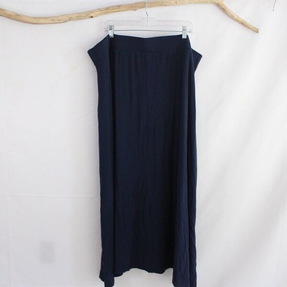 The Main Street Exchange Long Modest Navy Blue Knit Skirt Plus Size 4XL Maxi
